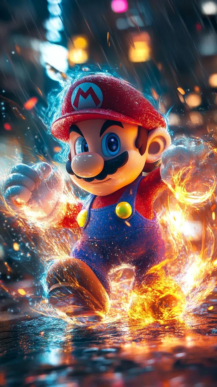 Lámina de aluminio con diseño de Mario Bros corriendo