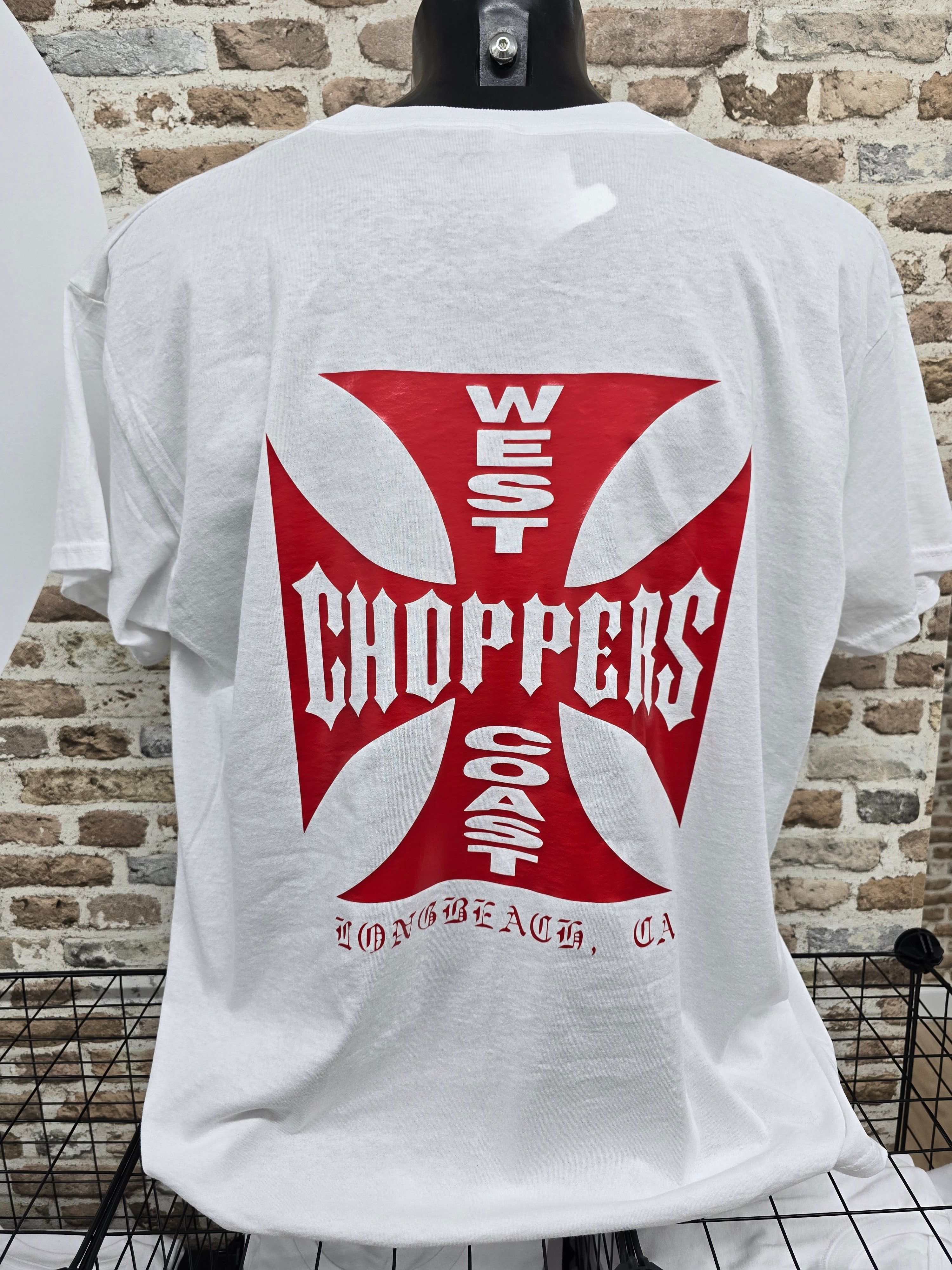 Camiseta West Coast Choppers Cruz Roja Vinilo - Camiseta Motera