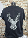 Camiseta Harley Davidson Águila Escudo Vinilo Negro