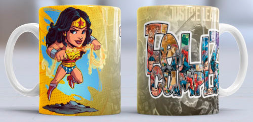 Taza de cerámica con diseño de la Wonder Woman
