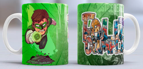 Taza de cerámica con diseño de Green Lantern