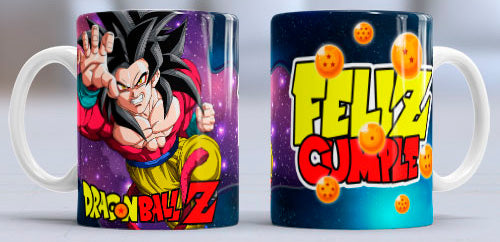 Taza de cerámica con diseño de Goku SSJ4