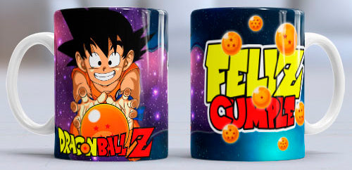 Taza de cerámica con diseño de Goku y las Bolas de Dragón