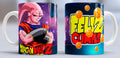 Taza de cerámica con diseño de Majin Buu y Gogeta
