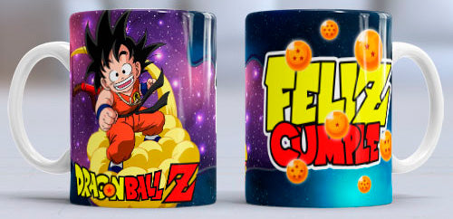 Taza de cerámica con diseño de Goku y Nube Kinton
