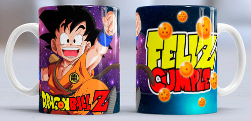 Taza de cerámica con diseño de Goku saltando