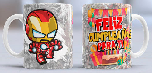 Taza de cerámica con diseño de Iron Man