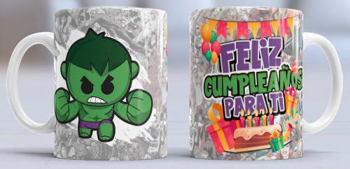 Taza de cerámica con diseño de Hulk