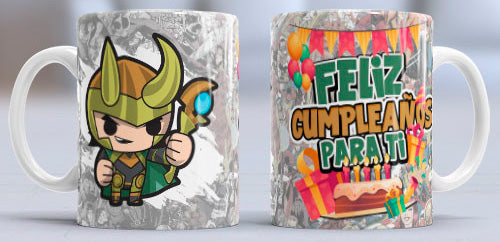 Taza de cerámica con diseño de Loki