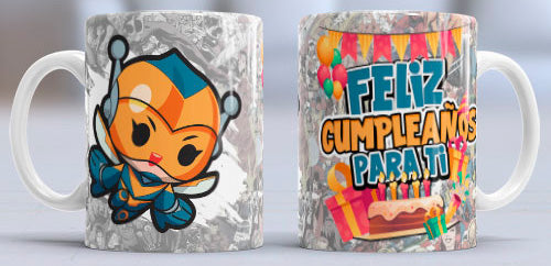 Taza de cerámica con diseño de la Mujer Avispa