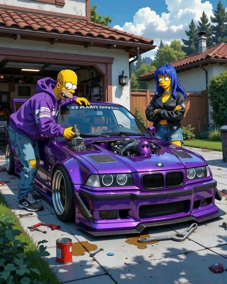 Lámina de Aluminio con diseño de Simpsons BMW e36