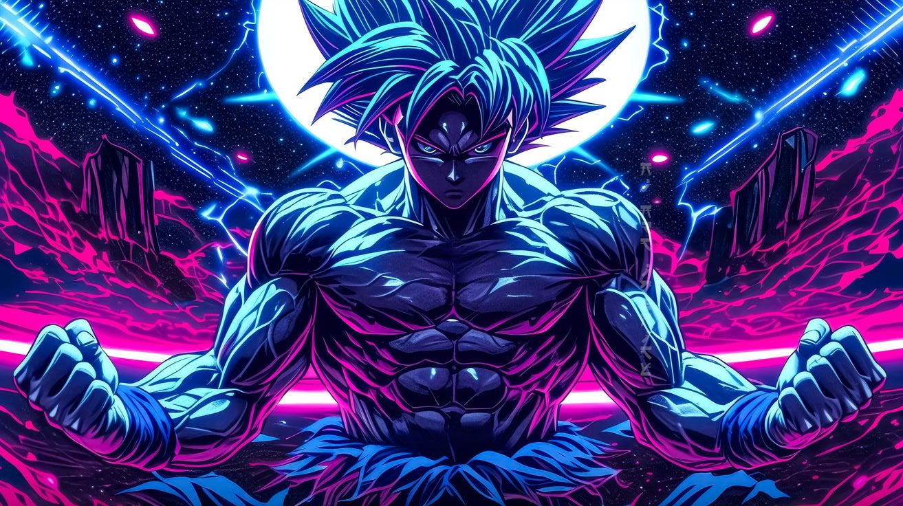 Lámina Dragon Ball - Goku Preparando Transformación