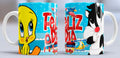 Taza de cerámica con diseño de Silvestre y Piolin Bebes
