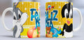 Taza de cerámica con diseño de Bugs Bunny y Pato Lucas de Bebes