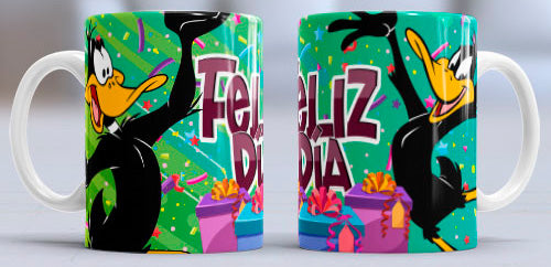 Taza de cerámica con diseño de Pato Lucas