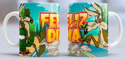 Taza de cerámica con diseño del Coyote