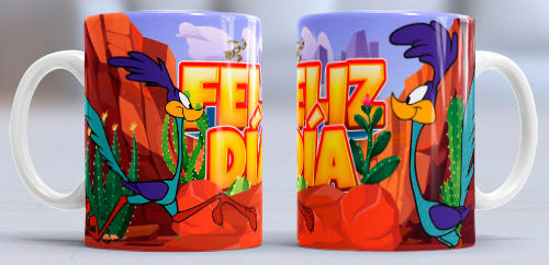 Taza de cerámica con diseño de Corre Caminos