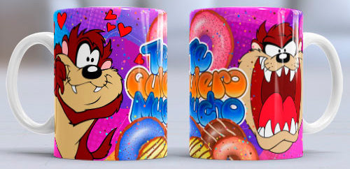 Taza de cerámica con diseño del Diablo de Tazmania