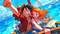Lámina de Aluminio Luffy y Nami en el Barco One Piece