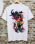 Camiseta One Piece Blanca - Luffy vs Kaido, Batalla de Wano