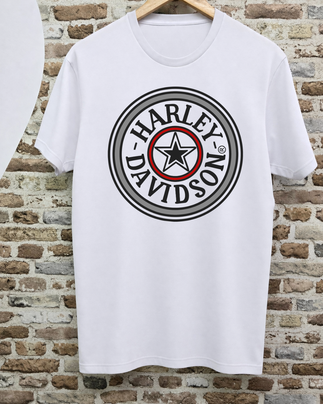 Camiseta Harley-Davidson - Logo Circular Estrella (Blanca)