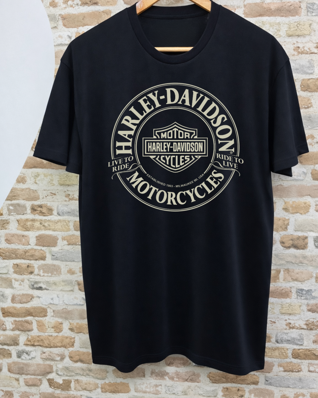 Camiseta Harley-Davidson Motorcycles — Live to Ride Retro Basic