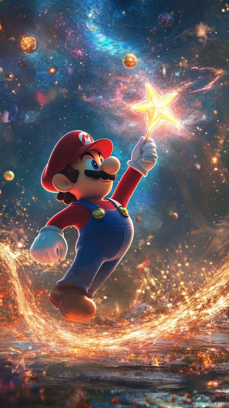 Lámina de Aluminio con diseño de Mario Bros con Estrella