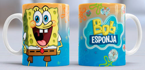 Taza de cerámica con diseño de Bob Esponja
