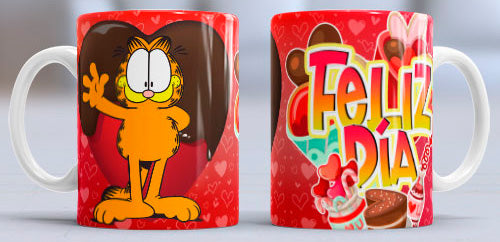 Taza de cerámica con diseño de Garfield