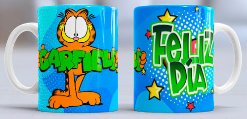 Taza de cerámica con diseño de Garfield