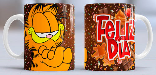 Taza de cerámica con diseño de Garfield
