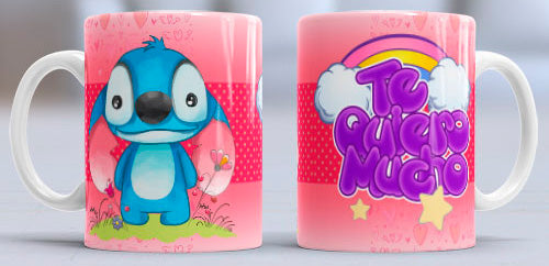 Taza de cerámica con diseño de Lilo y Stitch