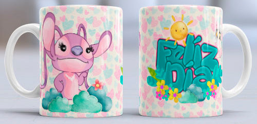 Taza de cerámica con diseño de Lilo y Stitch