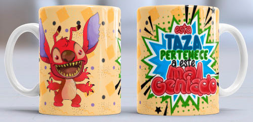 Taza de cerámica con diseño de Lilo y Stitch