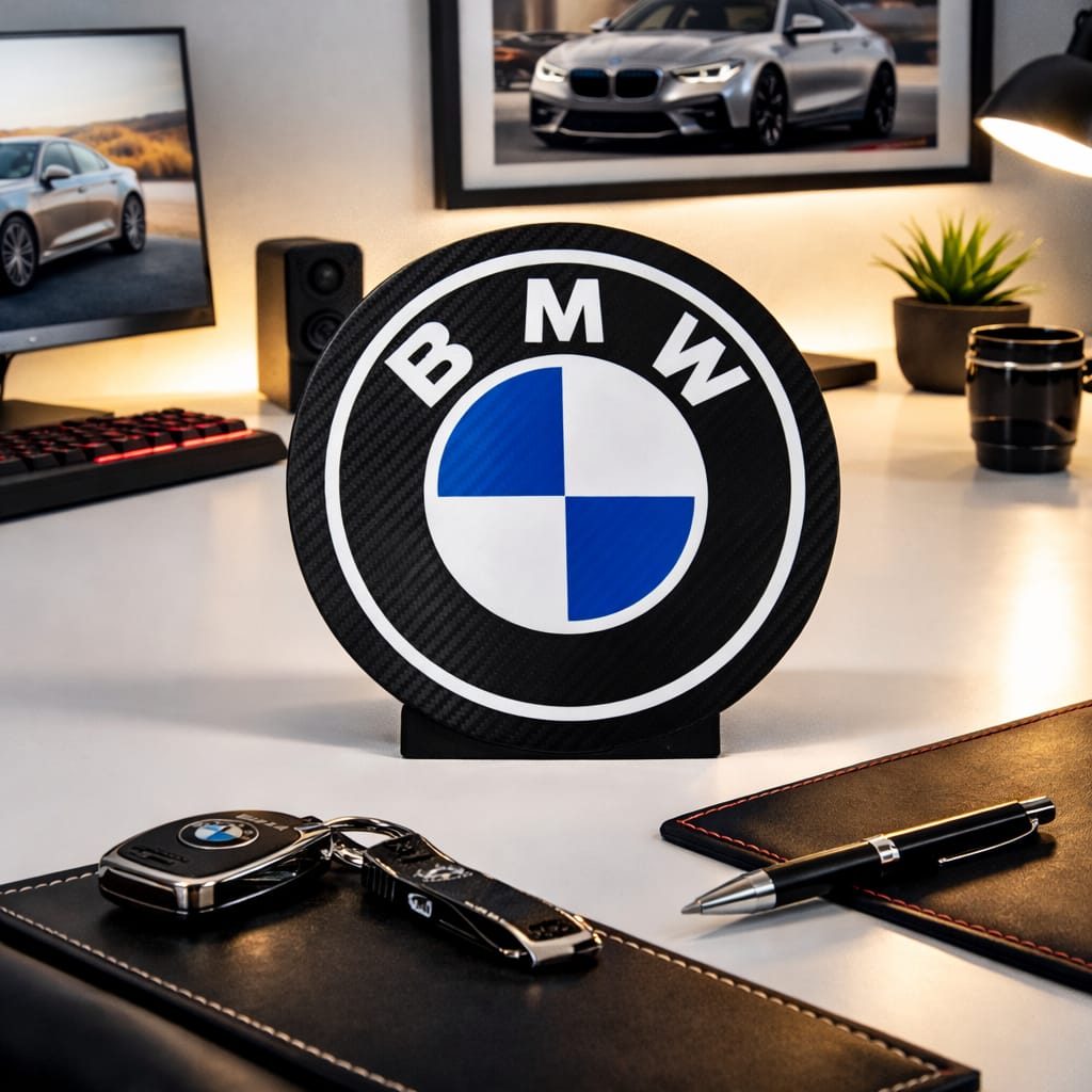 Caja de Luz 3D BMW Fibra de Carbono