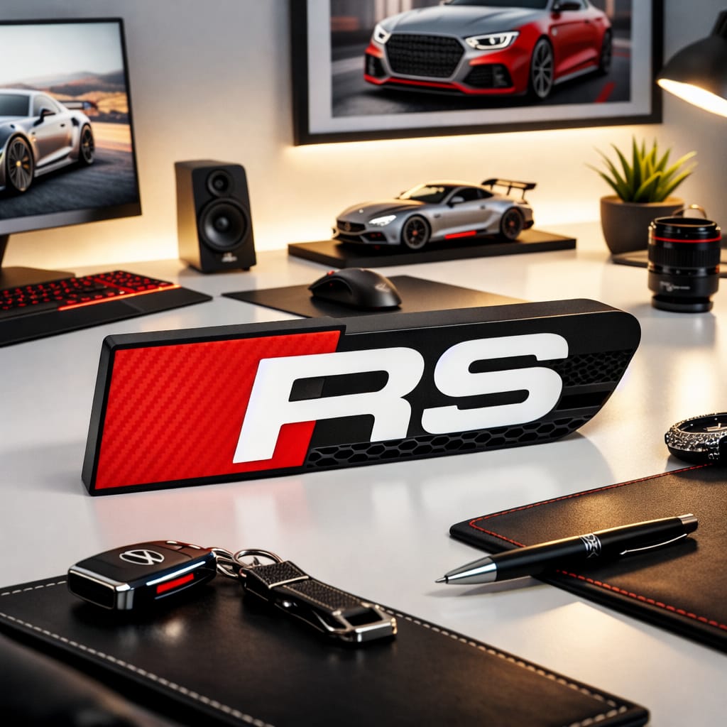 Caja de Luz 3D Audi RS Efecto Carbono