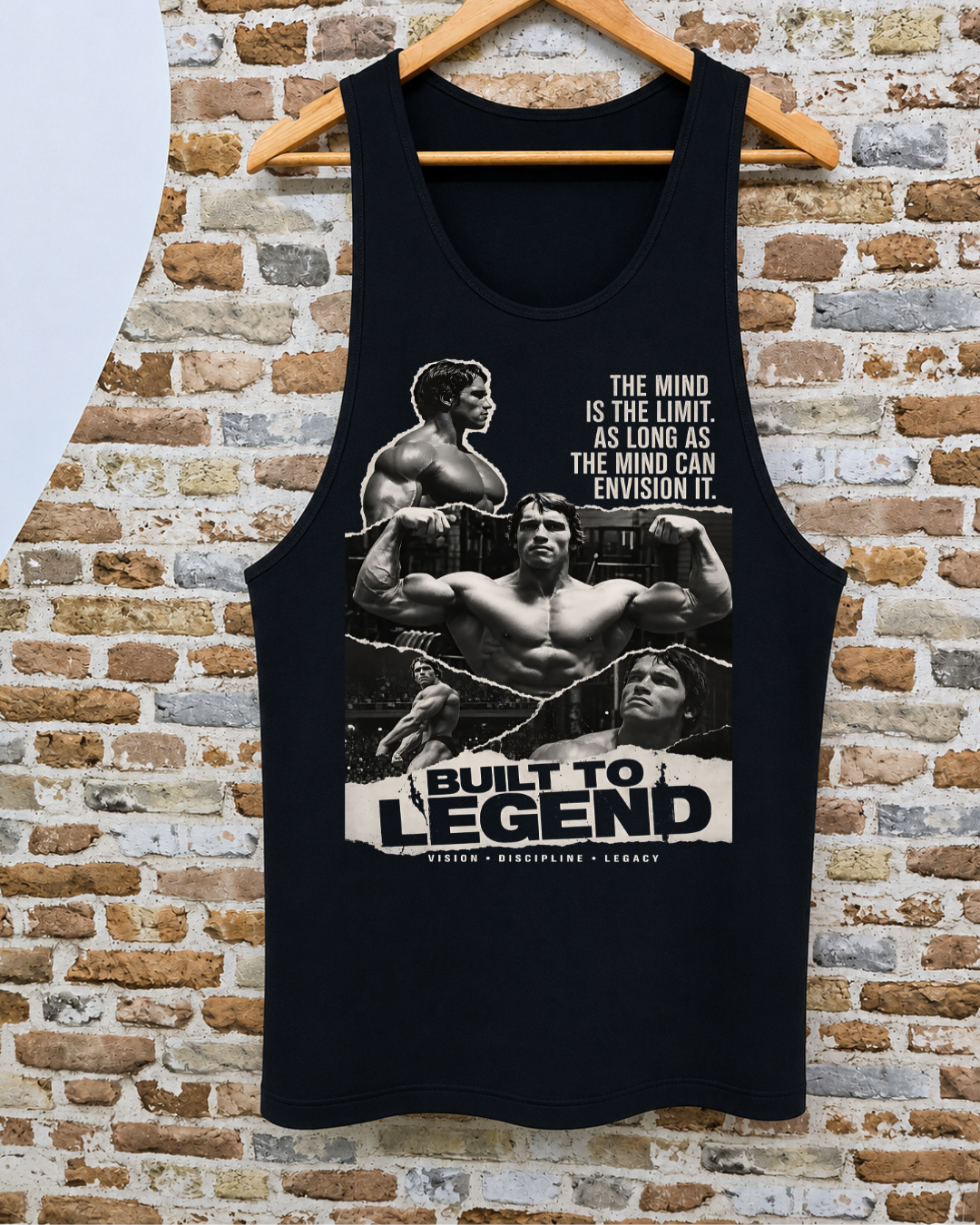 Camiseta tirantes gym Built to Legend negro