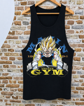Camiseta tirantes gym Majin Vegeta SSJ Vegeta GYM 1994 negro azul dorado