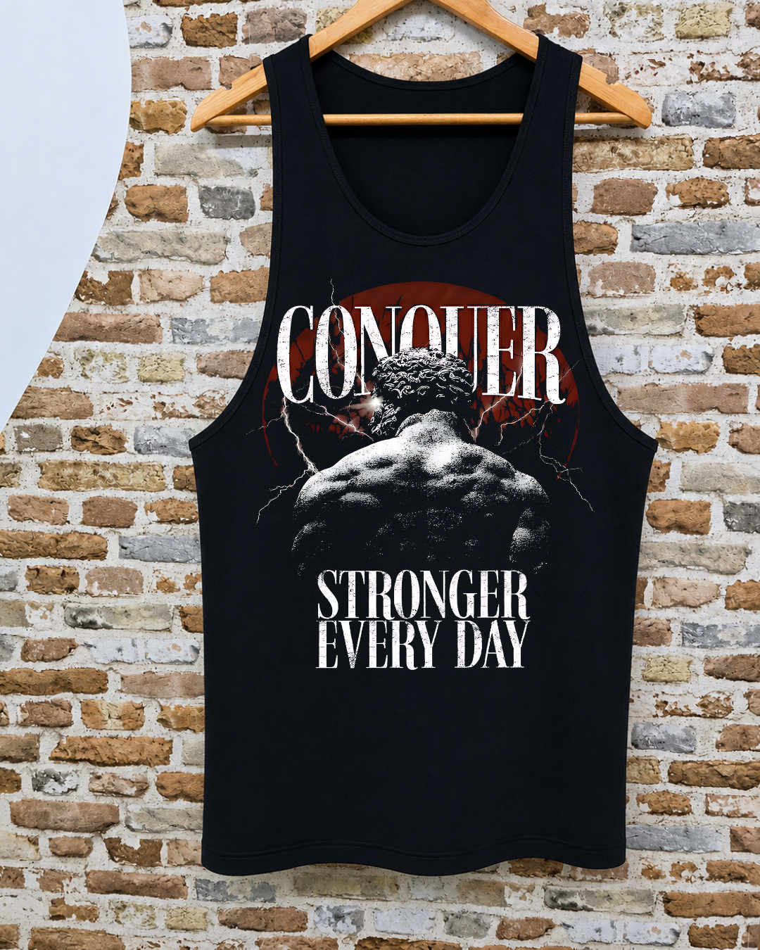 Camiseta Tirantes Gym Conquer - Stronger Every Day
