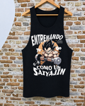 Camiseta tirantes gym Vegeta Entrenando como un Saiyajin negro