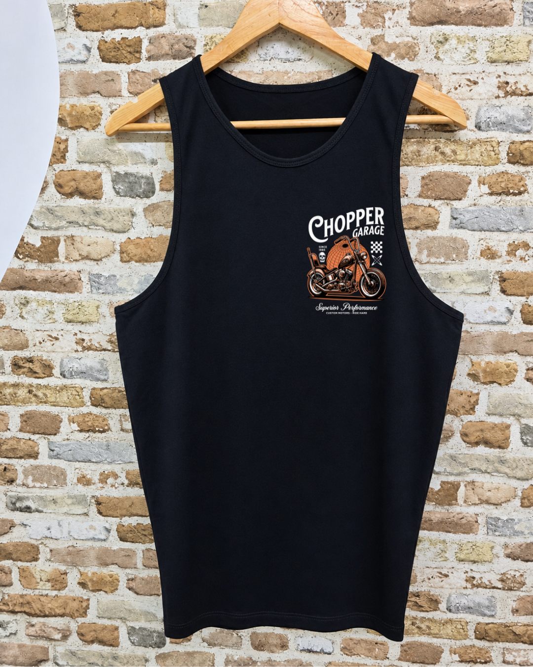 Camiseta Sin Mangas Chopper Garage Since 1985 - Delantera