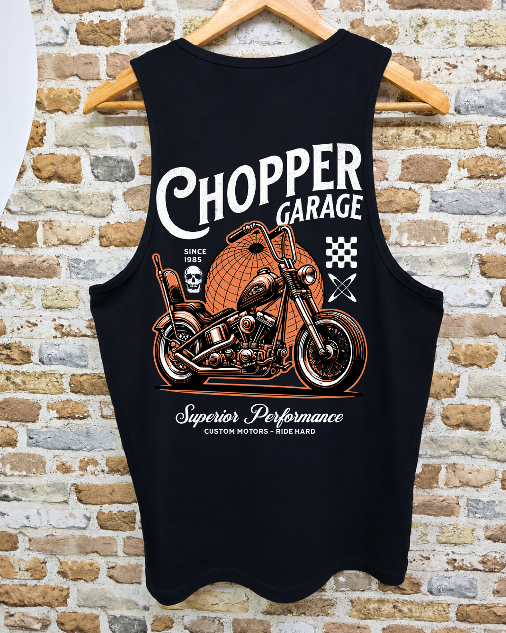 Camiseta Sin Mangas Chopper Garage Since 1985 - Trasera