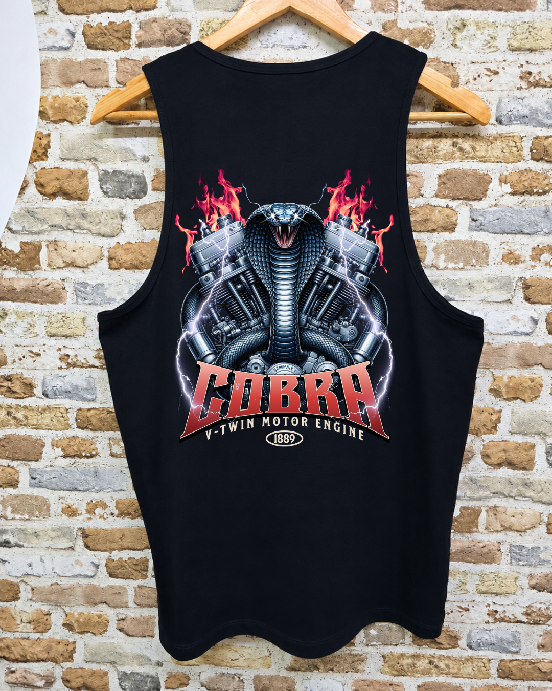 Camiseta Sin Mangas Cobra V-Twin Motor Engine 1889 - Trasera