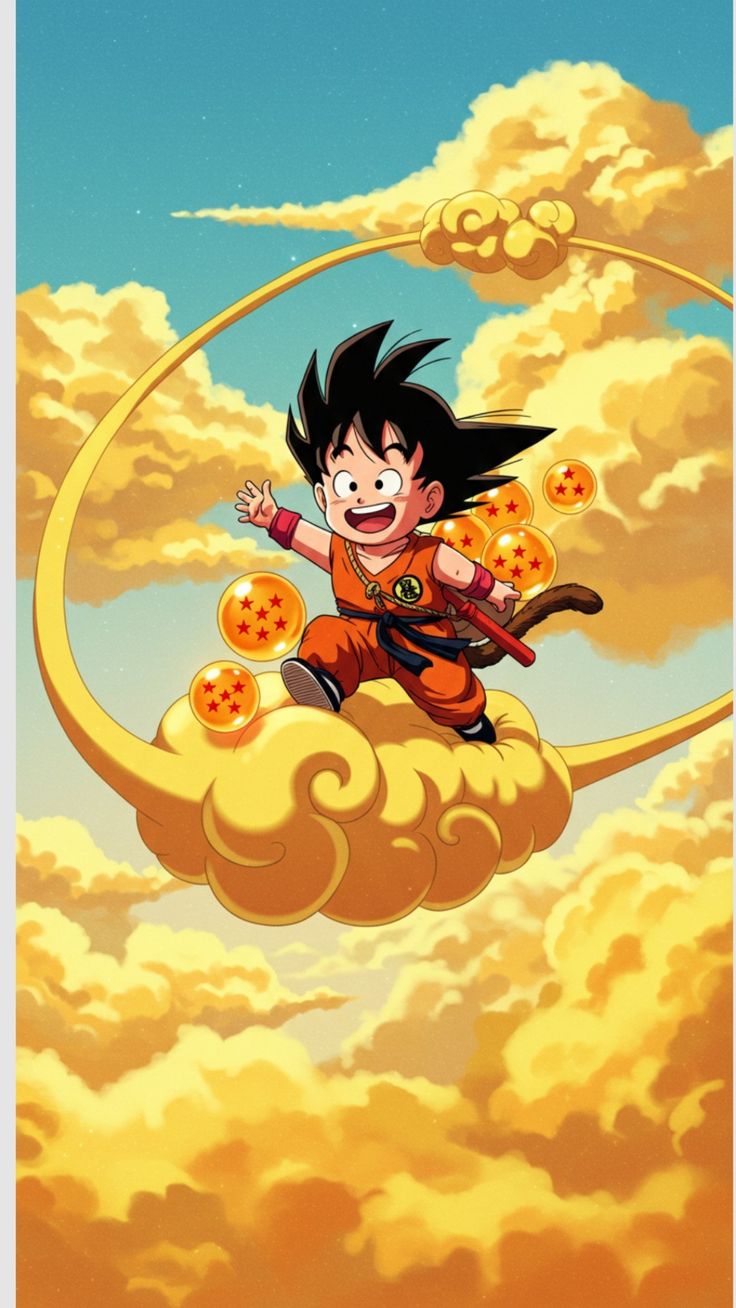 Lámina de Aluminio con diseño de Goku, nube Mágica y Bolas de Dragon
