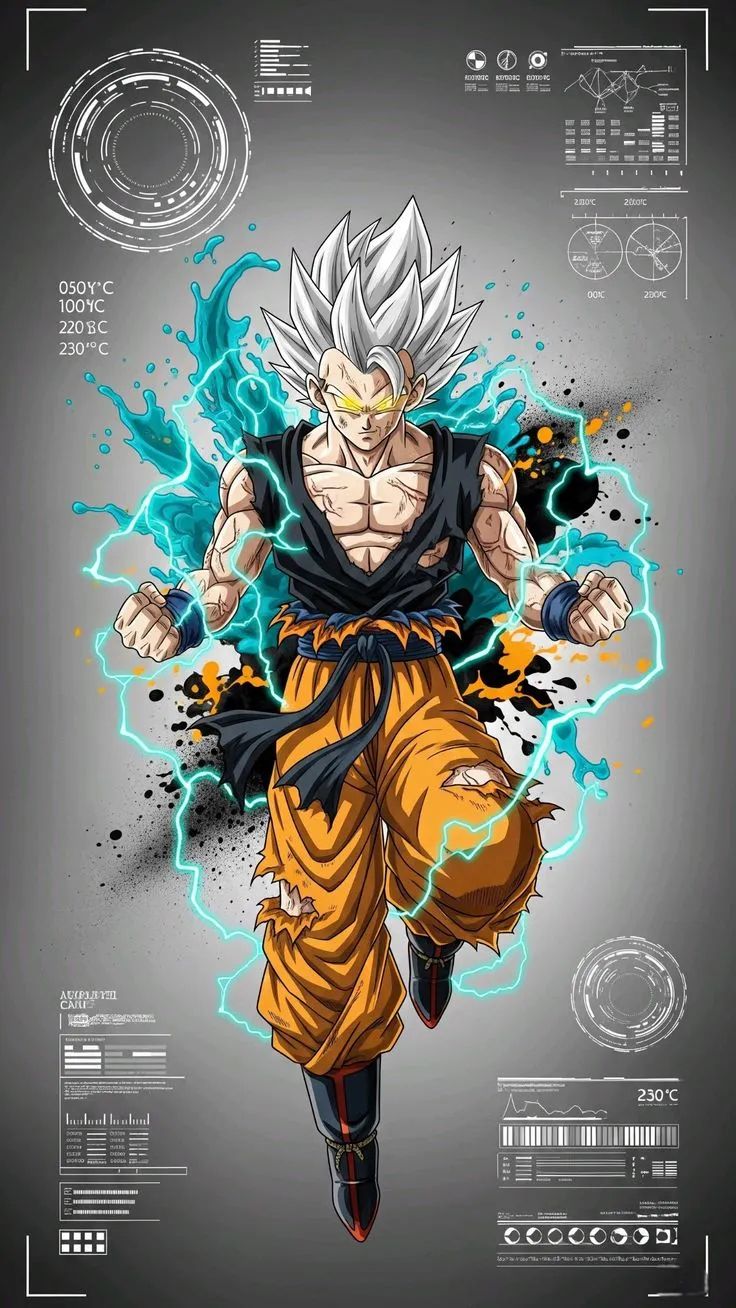 Lámina Dragon Ball - Goku Calculador de Fuerza