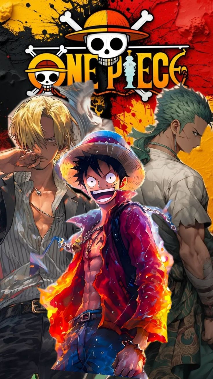 Lámina de Aluminio con Título One Piece y Personajes