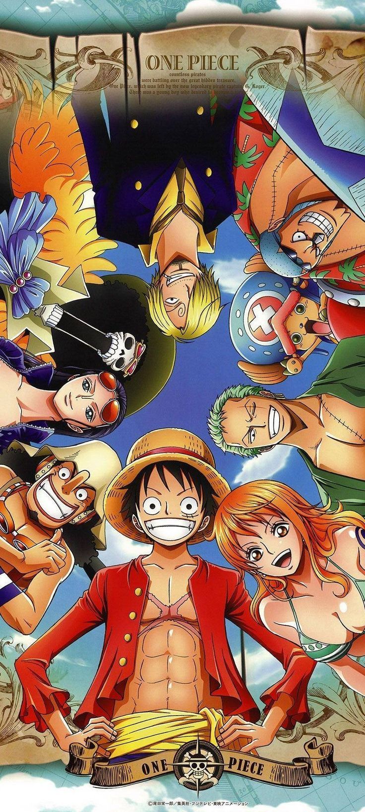 Lámina de Aluminio Personajes One Piece en Círculo