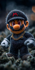 Lámina con diseño de Mario Bros urbano Edición peluche
