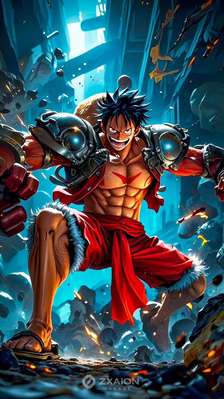 Lámina de Aluminio Luffy Estilo Guerrero