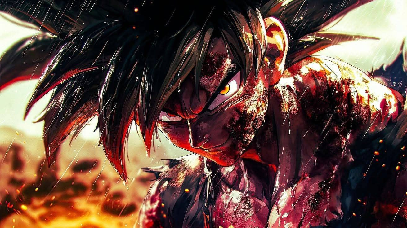 Lámina Dragon Ball - Goku Realista Mirada Desafiante